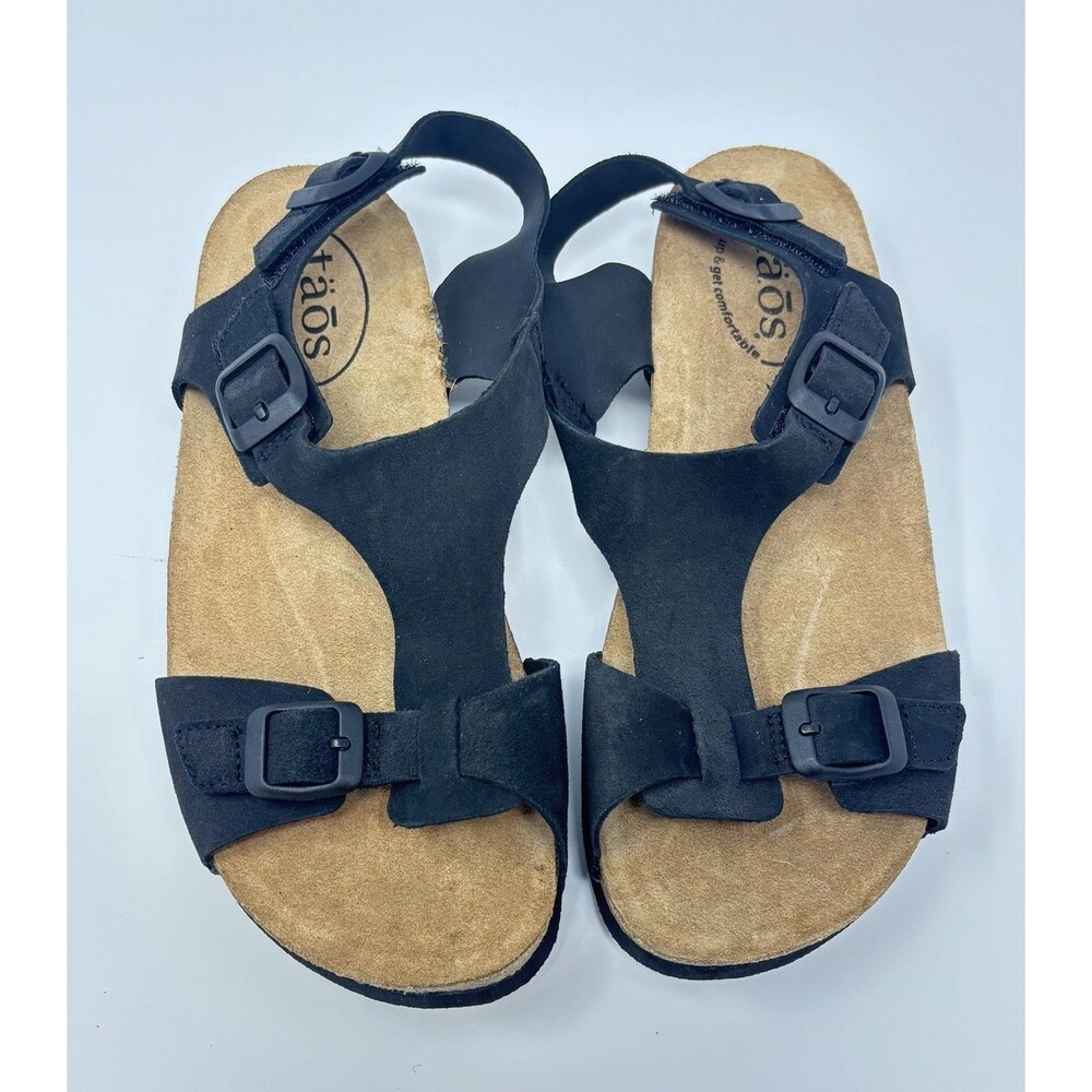 Taos MVP Suede Strap Sandals Black Women's Sz 9 New Without Box - Picture 3 of 7